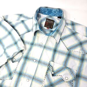 Roper Men’s Western white Snap Sawtooth Pockets Cowboy Shirt Size X-Large Plaid.